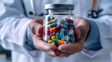 Pharmacist assisting customer