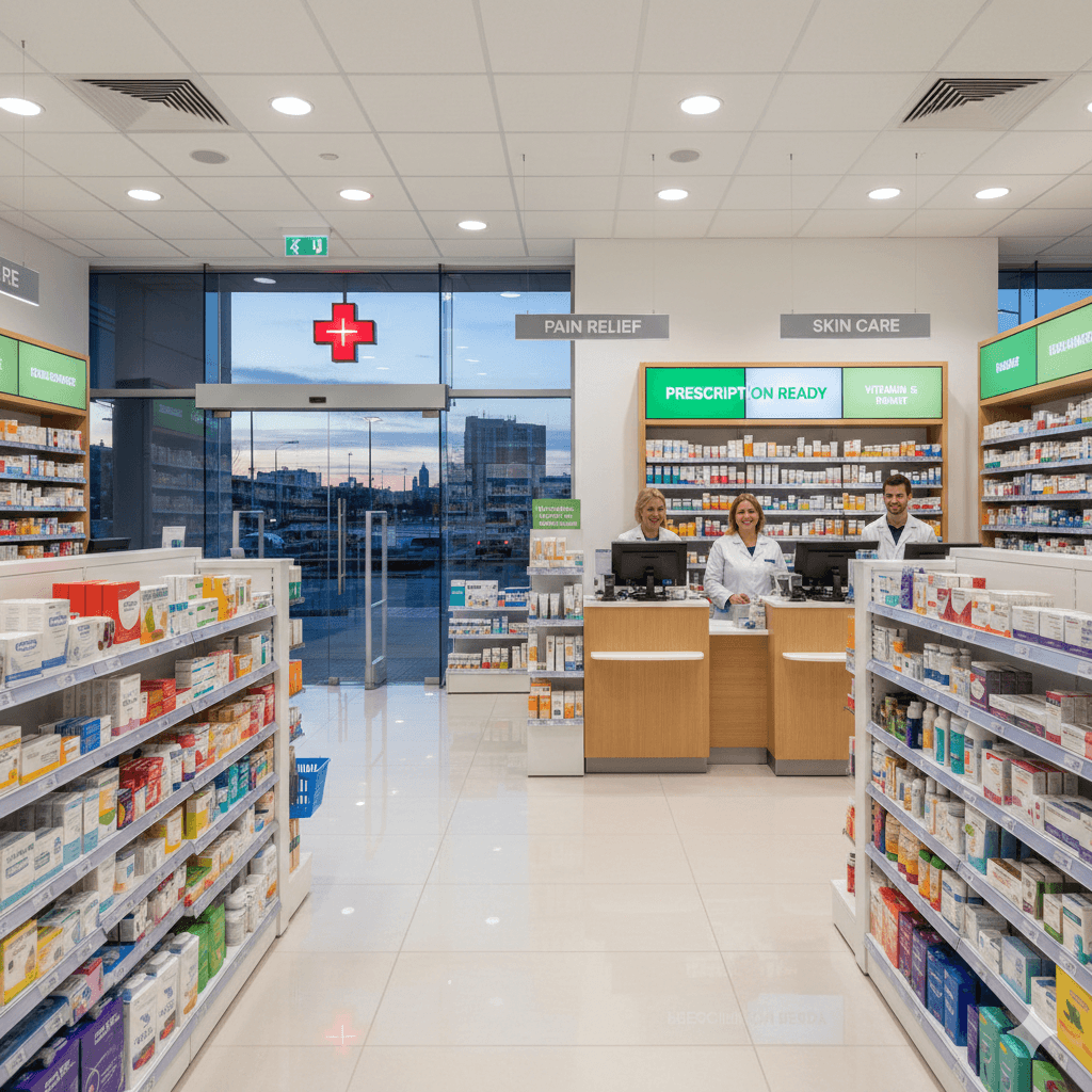 Pharmacist assisting customer